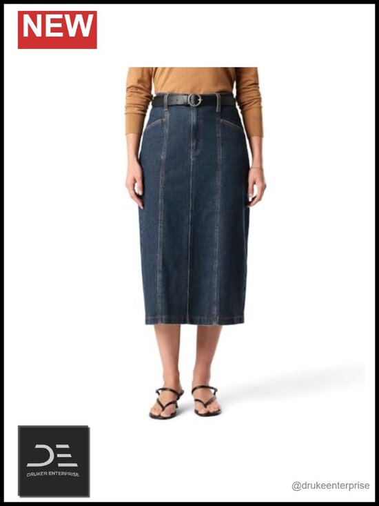 Dresses & Skirts - Women's Heritage '95 Seamed Skirt - Mid Rise Stretch Denim Midi Mermaid Skirt